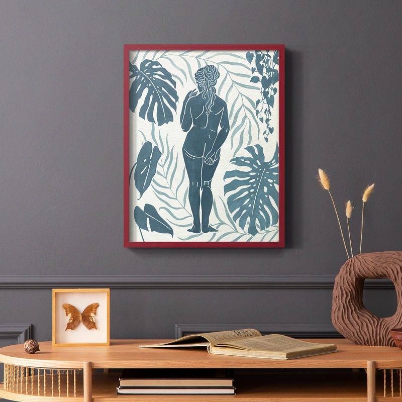 Moon Gazer III, reproduction encadrée - bois massif, Rouge, H 10 po x l 8 po