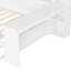 Lit de jour blanc antique avec options de rangement, lit gigogne simple, rangement pour bureau pleine grandeur, bois, lit gigogne et zone d'étude