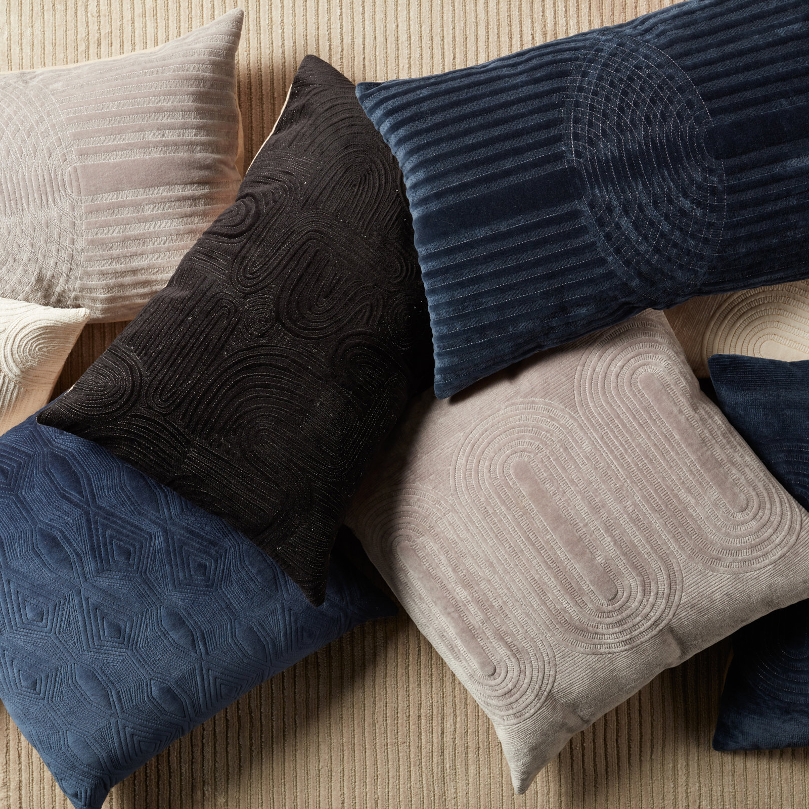 Ramona Square Cotton Pillow Cover & Insert, Steeple Gray/Silver/Silver Sconce, Pillow Cover Only - No Insert