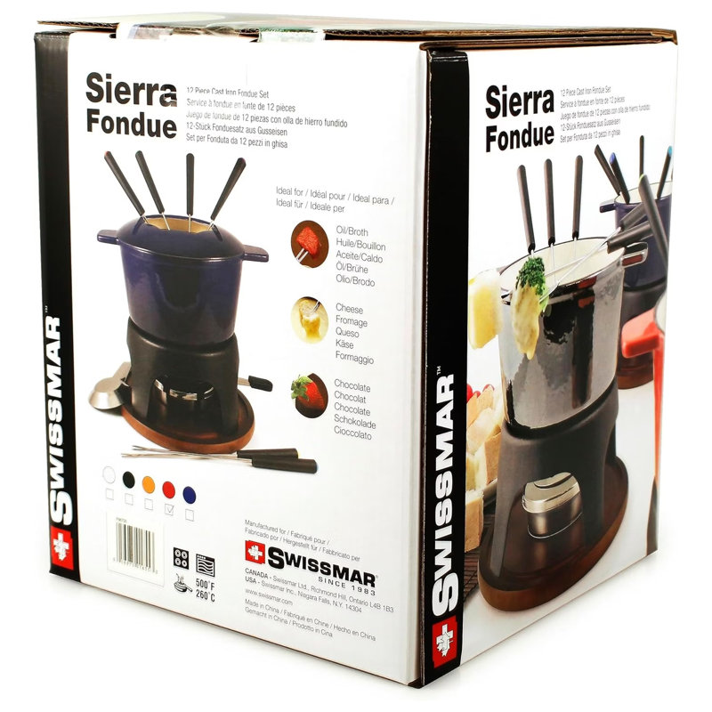 11-Piece Sierra Fondue Set - Cherry Red, Black