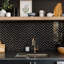 Natural 10.71 in. x 11.07 in. Herringbone Polished Marble Mosaic Tile-67857340