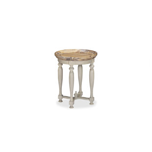 Table de bout ronde Amalia délavée / gris brume