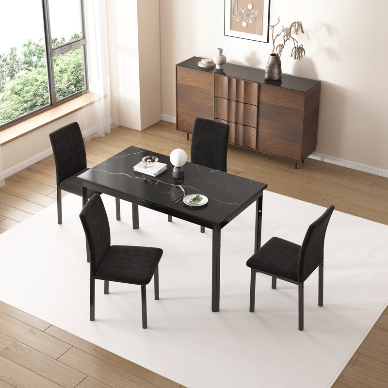Chaise parsons rembourrée en velours Leelin, 4