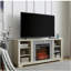 Meuble télé avec foyer et console de divertissement en bois avec foyer 18 po, blanc, l 58,31 po x P 15,39 po x H 26,06 po Mantel-749091851