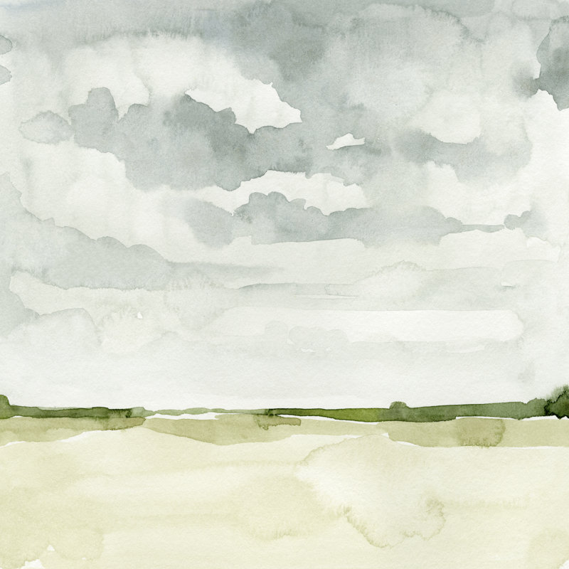 Field After Rain I by Emma Caroline - Wrapped Canvas Painting, 76cm H x 76cm W x 3.8cm D
