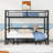Metal Bunk Bed With Ladder And Slats-369576579