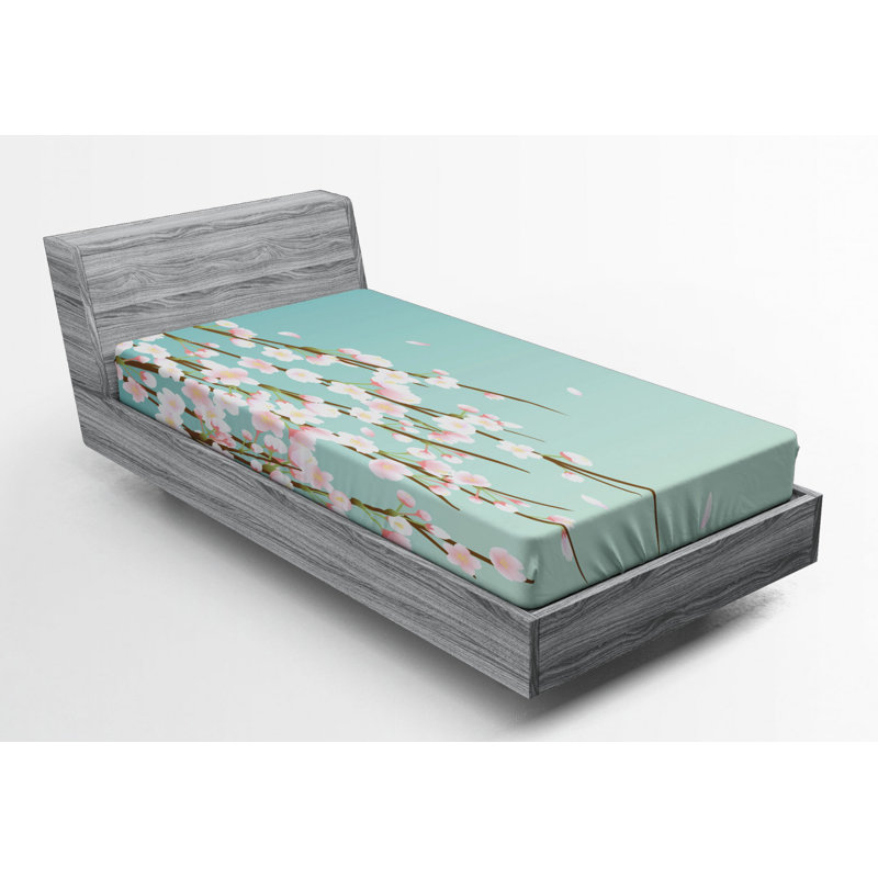 Microfiber Floral Fitted Sheet, Twin XL Fitted Sheet