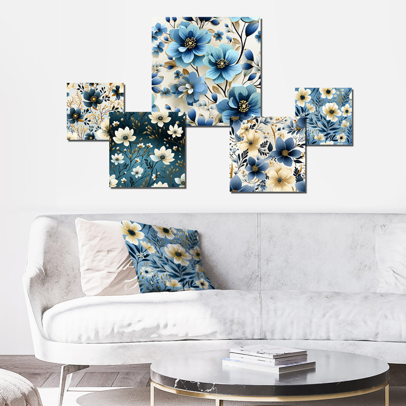 Flavie - ensemble d'art mural floral de 5