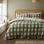 Brushed Seersucker Gingham Reversible Duvet Cover Set-103006337-103006340