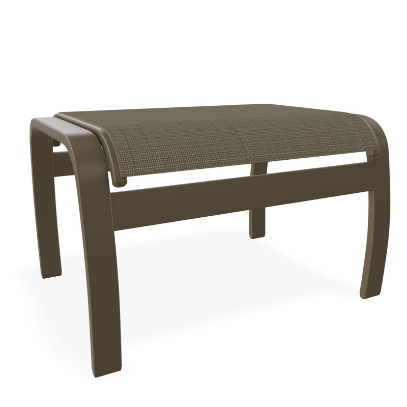 Belle Isle Outdoor Ottoman, Textured Beachwood, Brown Sunbrella® Tweed
