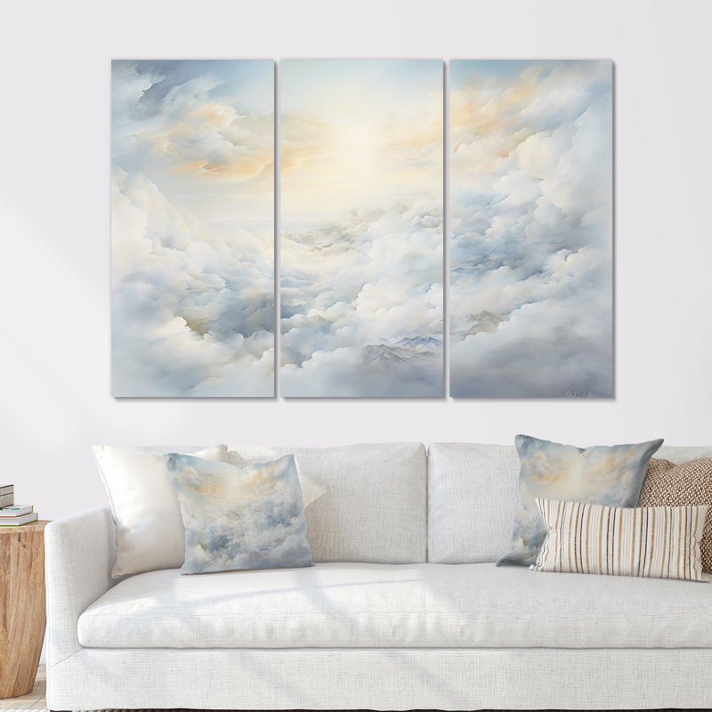 Clouds Charm In Winter I - Clouds Wall Art Print Set, Wrapped Canvas, 28" H x 36" W x 1" D
