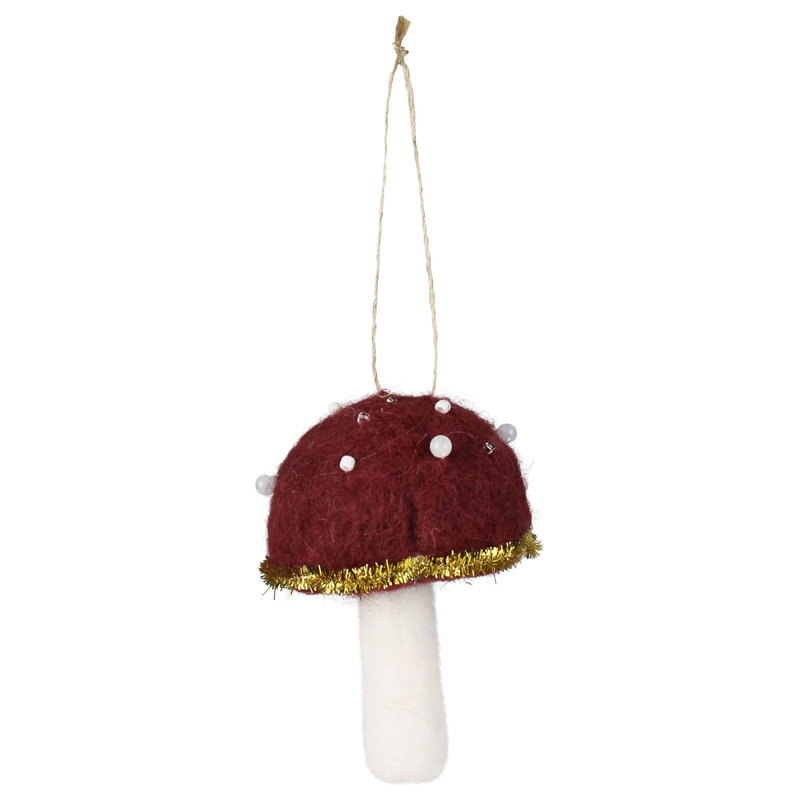 Figurine suspendue champignon de Noël, Rouge / blanc