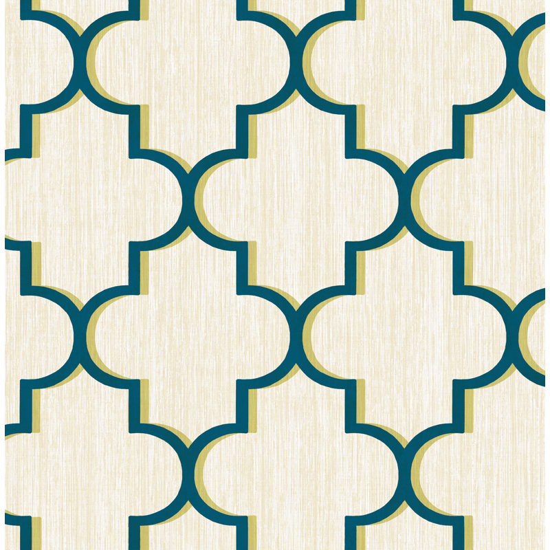 Donagh Geometric Roll, Ocean Blue/ Olive Green/Light Greige