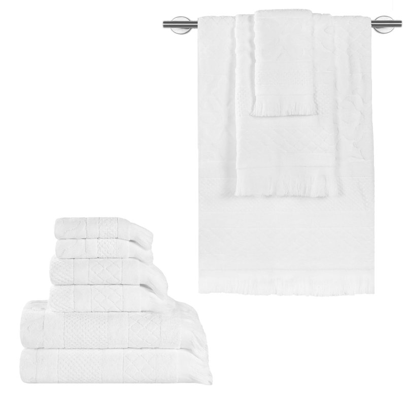 Serviette de bain Rolla, Blanc, Ensemble de serviettes 9 pièces