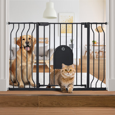 Tenley Metal Safety Gate Pet Gates With Adjustable Cat Door