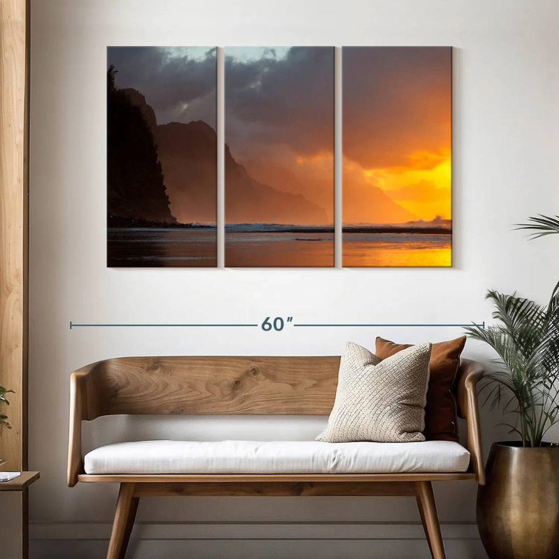 Coucher de soleil Gillard Na Pali, H 14 po x l 23 po