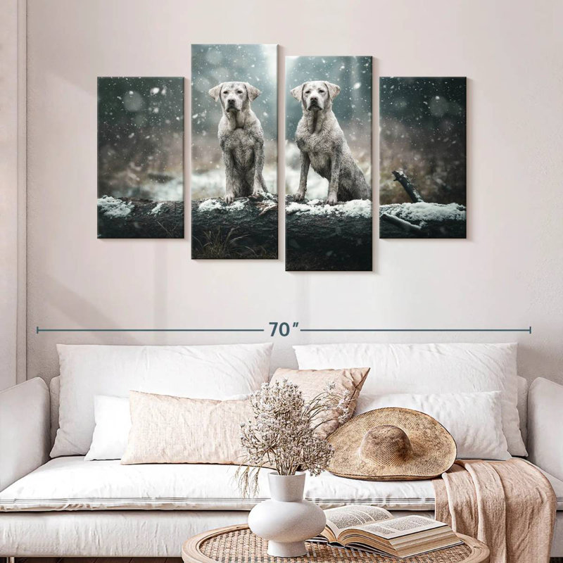 Brampt Muddy Labrador Dogs, H 32 po x l 52 po