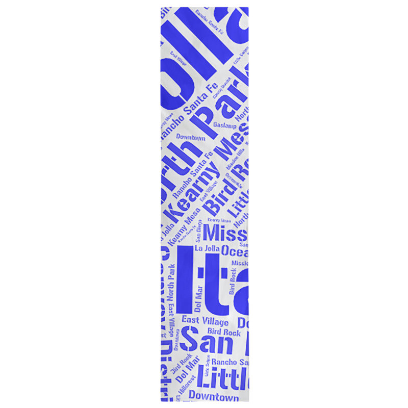 Chemin de table, 90 po x 16 po, Bleu, San Diego