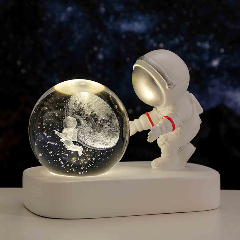 Boule de cristal planète lumineuse avec veilleuse à main Alimentation USB pour garder la lumière de chevet au chaud