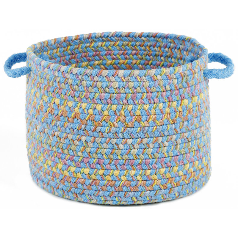 Panier en tissu Berklee, H 10 po x l 14 po x P 14 po, Bleu aqua