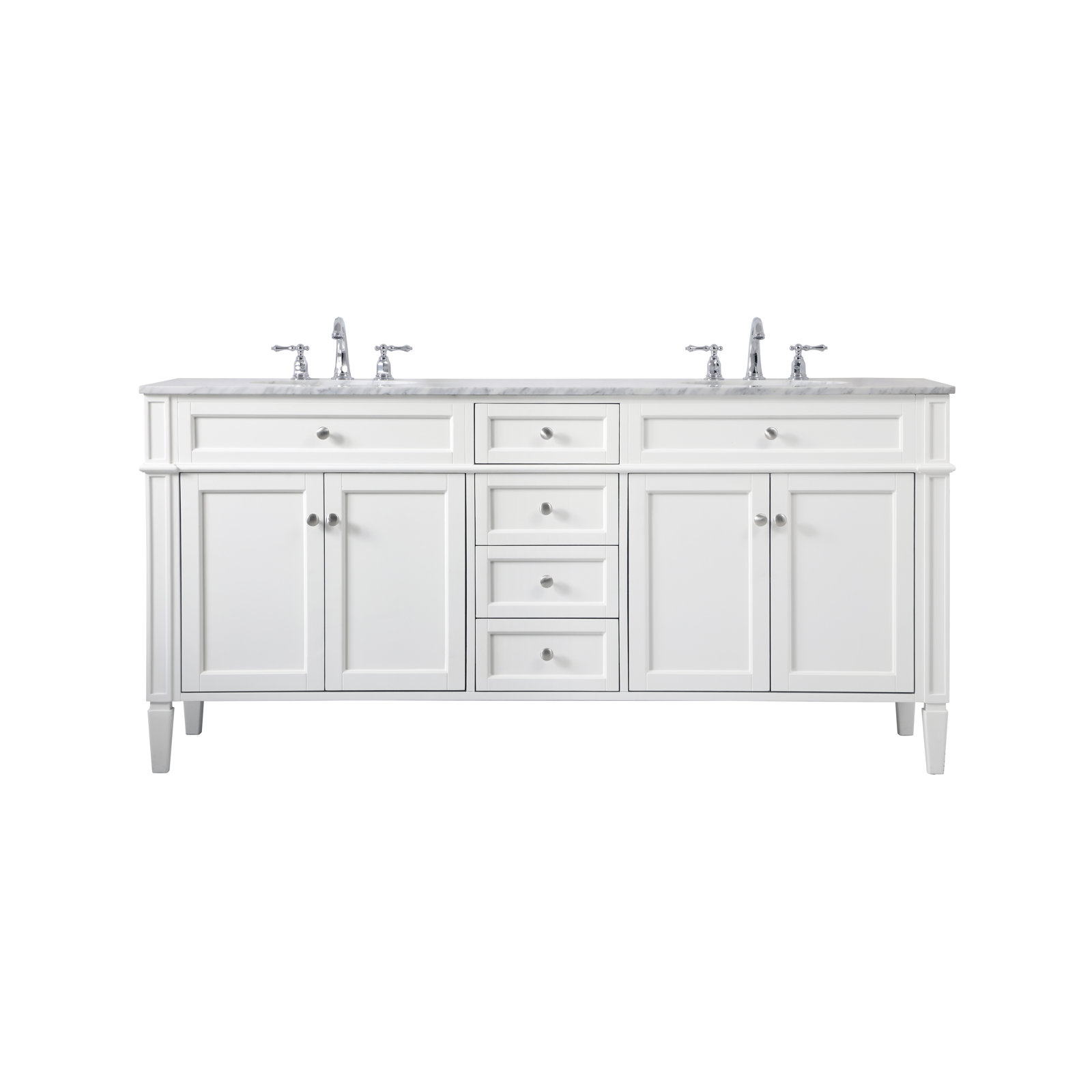 Rivers 72'' Double Bathroom Vanity, White