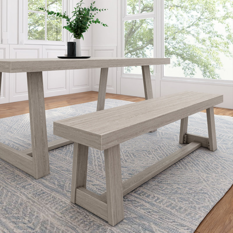 Linzy Classic Wood Bench, Seashell