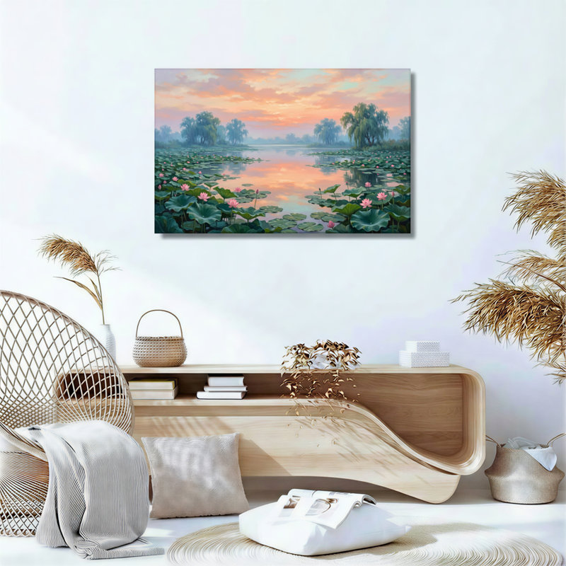 Ensemble de 1 tableau sur toile Nénuphar, 18"H x 24"W, Toile tendue