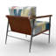 'Gebler - Triangle de composition géométrique II - Fauteuil d'appoint rembourré moderne