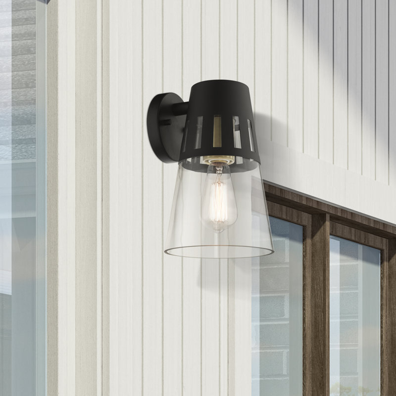 Applique murale en acier Margaretta, Noir, H 11 po x l 7 po x P 7,75 po