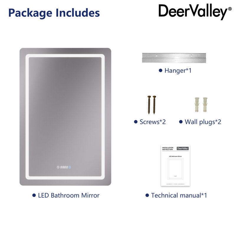 Modern Frameless LED Lighted Bathroom / Vanity Mirror with 3 Colour Adjustable, Memory Function, Anti-fog, Time Mode Control