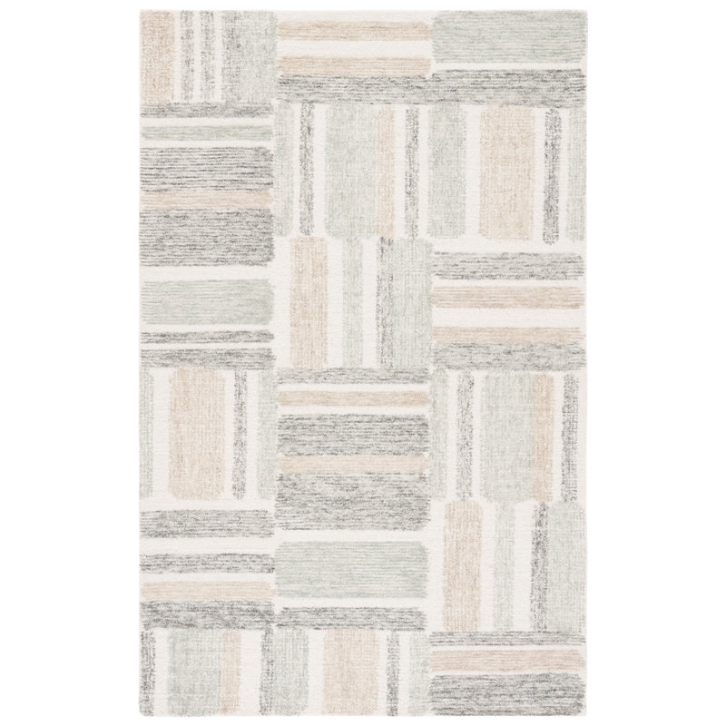 Angeli Hand Tufted Wool And Cotton With Latex Abstract Rug, Rectangle 6' x 9'