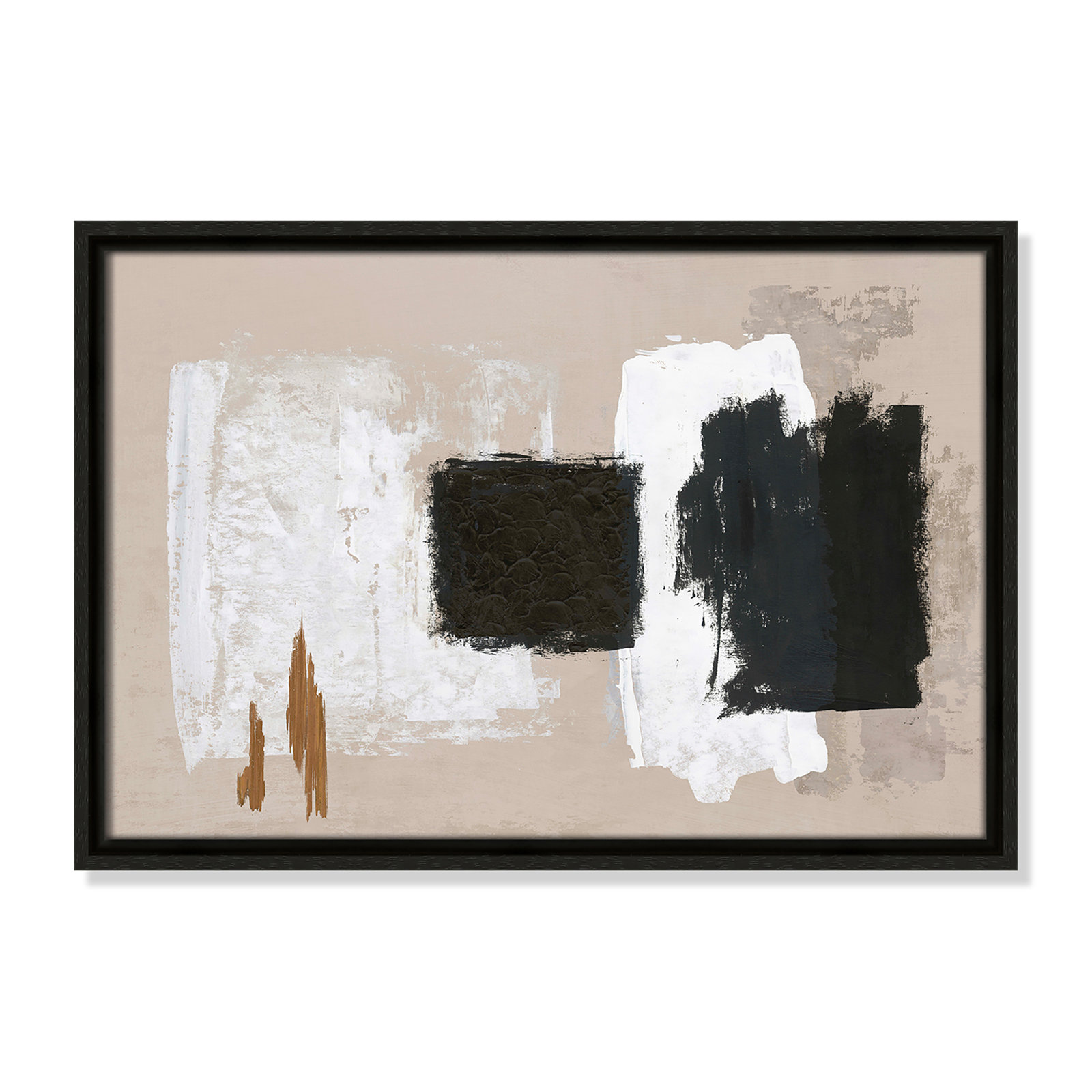 Imone "Golden Slate" Painting, 13.5" H x 19.5" W, Espresso