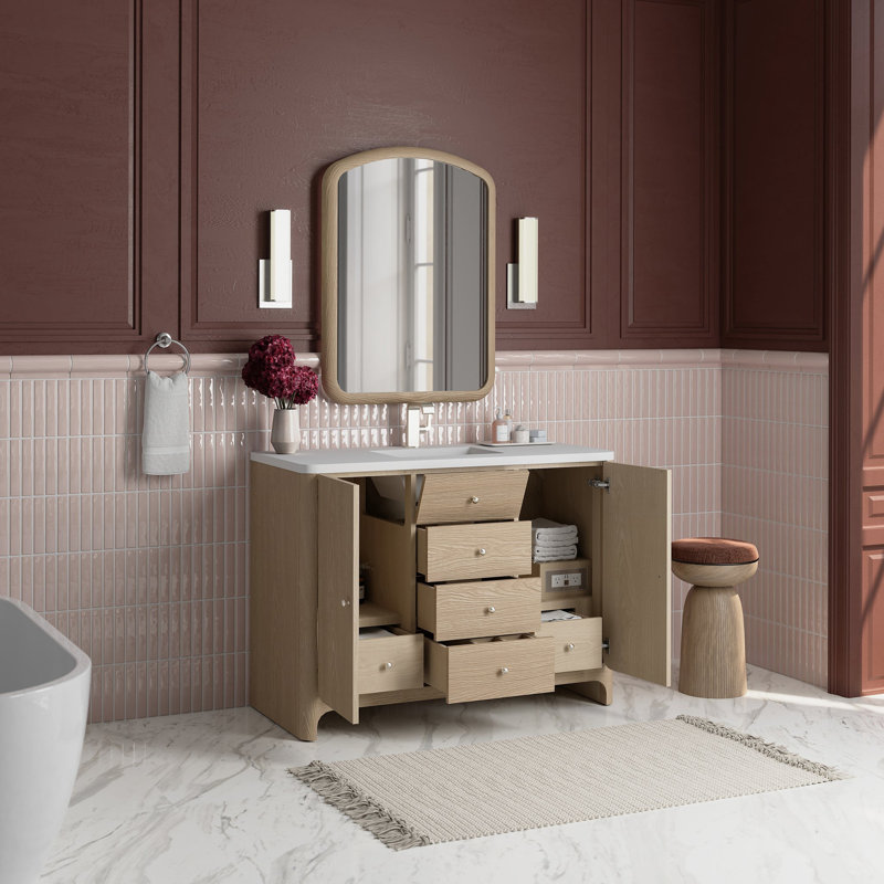 Gracyn 47.75'' W Single Bathroom Vanity Base, Coastal Driftwood