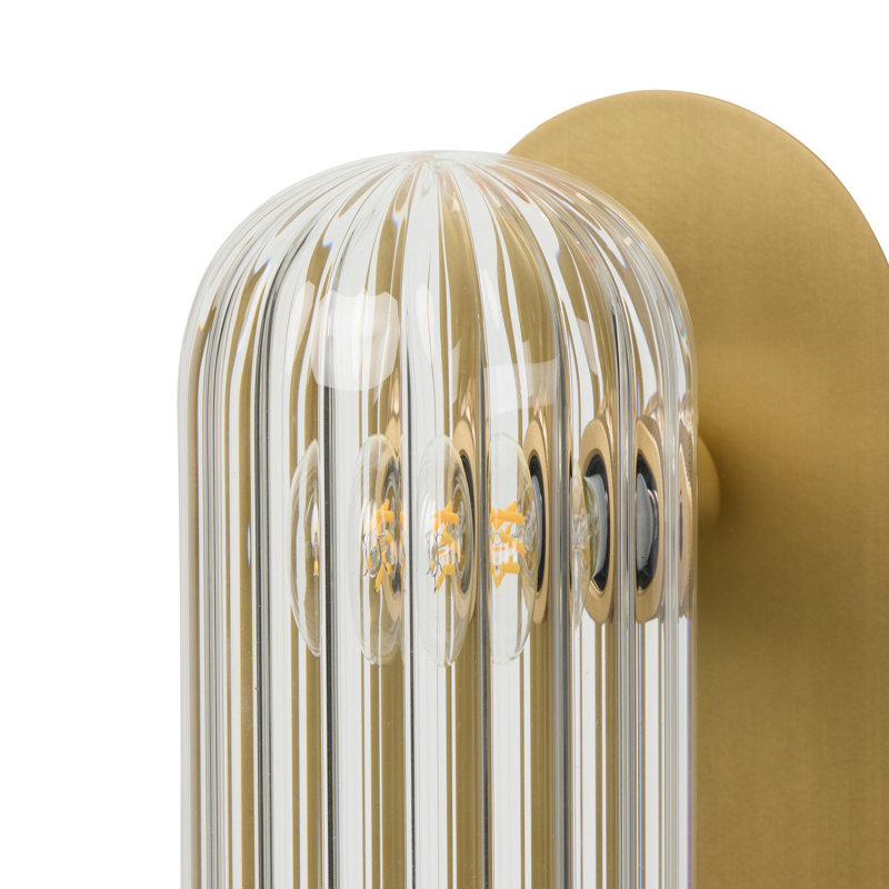 Odyssey Solid Brass Armed Sconce, Burnished Brass, 15" H x 4.25" W x 5.5" D