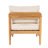 Terassi Outdoor Acacia Wood Armless Sofa, Light Teak Finish With Beige Cushion