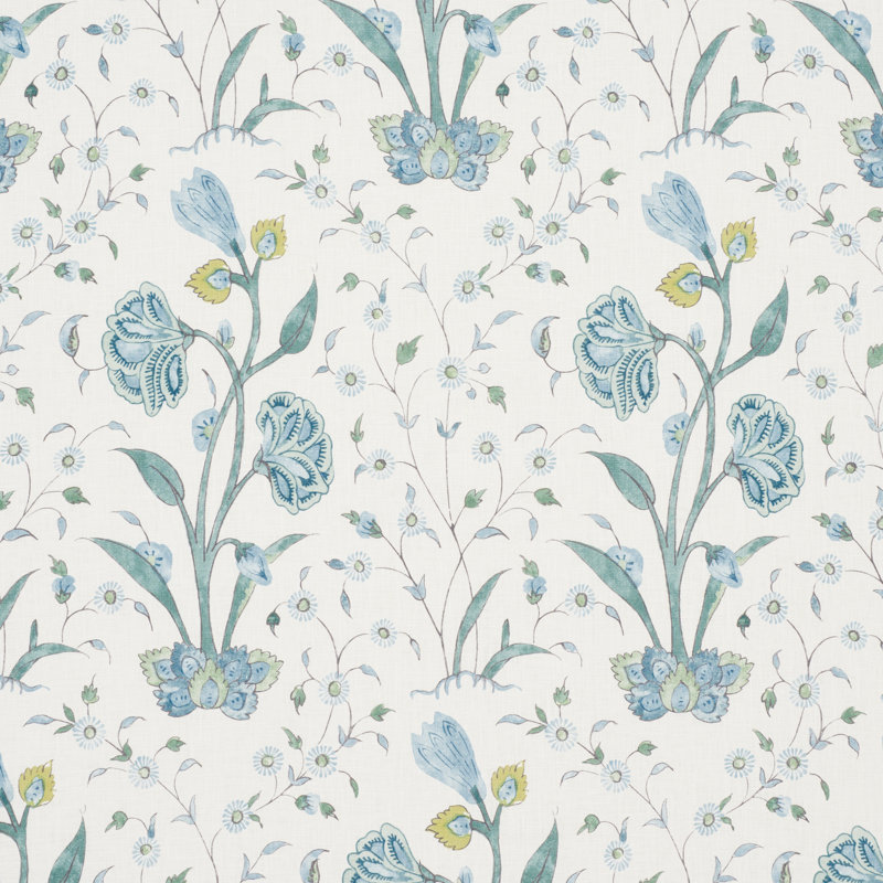 Khilana Floral Fabric, Peacock