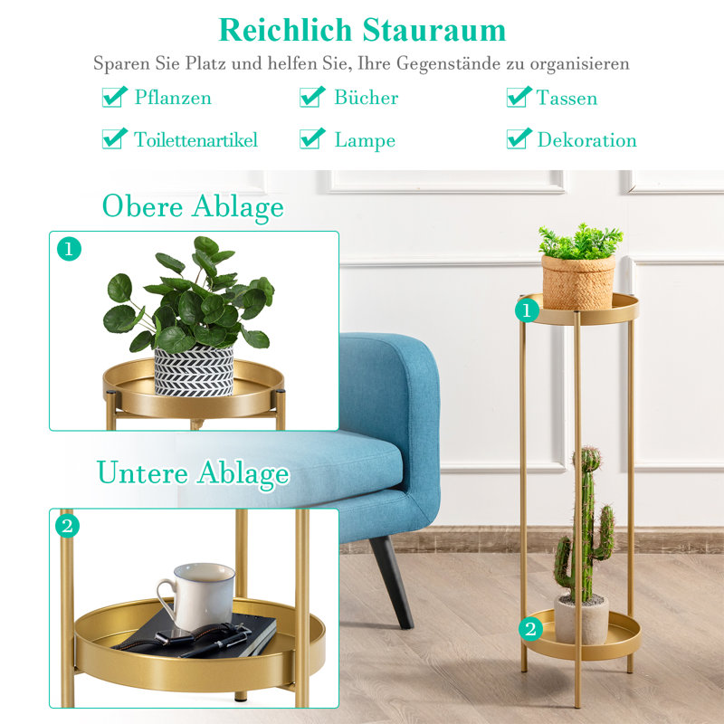 Plant Stand, H80 x L25 x D25cm, Gold