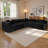  128" Boneless Sofa U-Shaped Modular sectional Couch, 27.6" Deep Seat Oversized Couches for Living Room-1896648960-1903517761