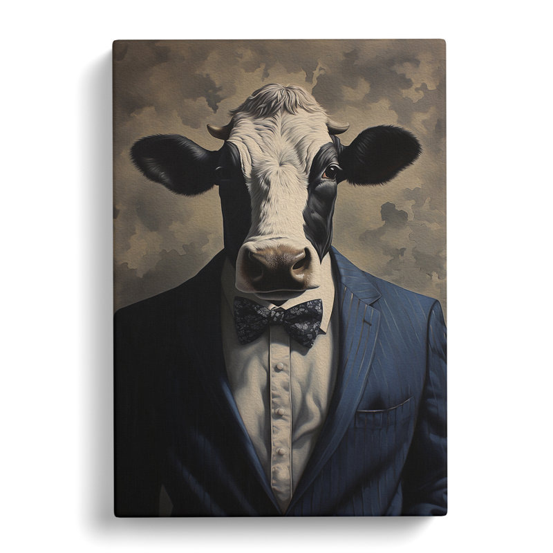 Cow In A Suit No.4 - No Frame Print, 76cm H x 50cm W x 3cm D