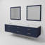 Ensemble de meuble-lavabo double mural 84 "avec miroir Castor-82339584-82339585