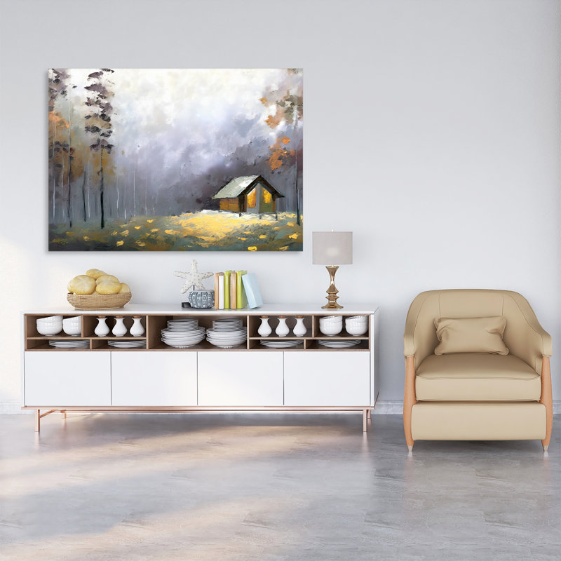 Autumn Cabin, 45" H x 60" W
