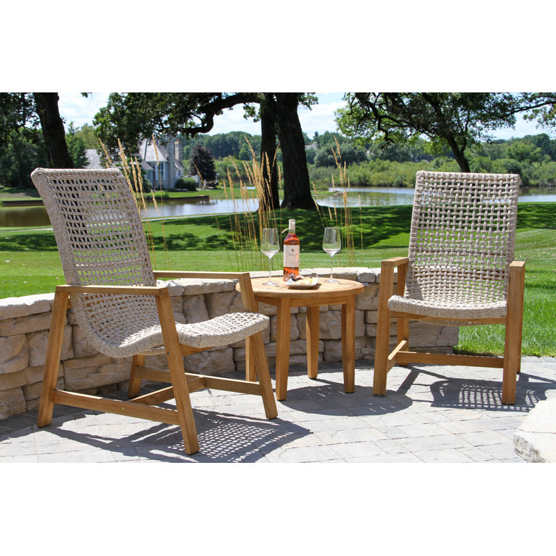 Demetri Teak 2 - Person Patio Conversation Set