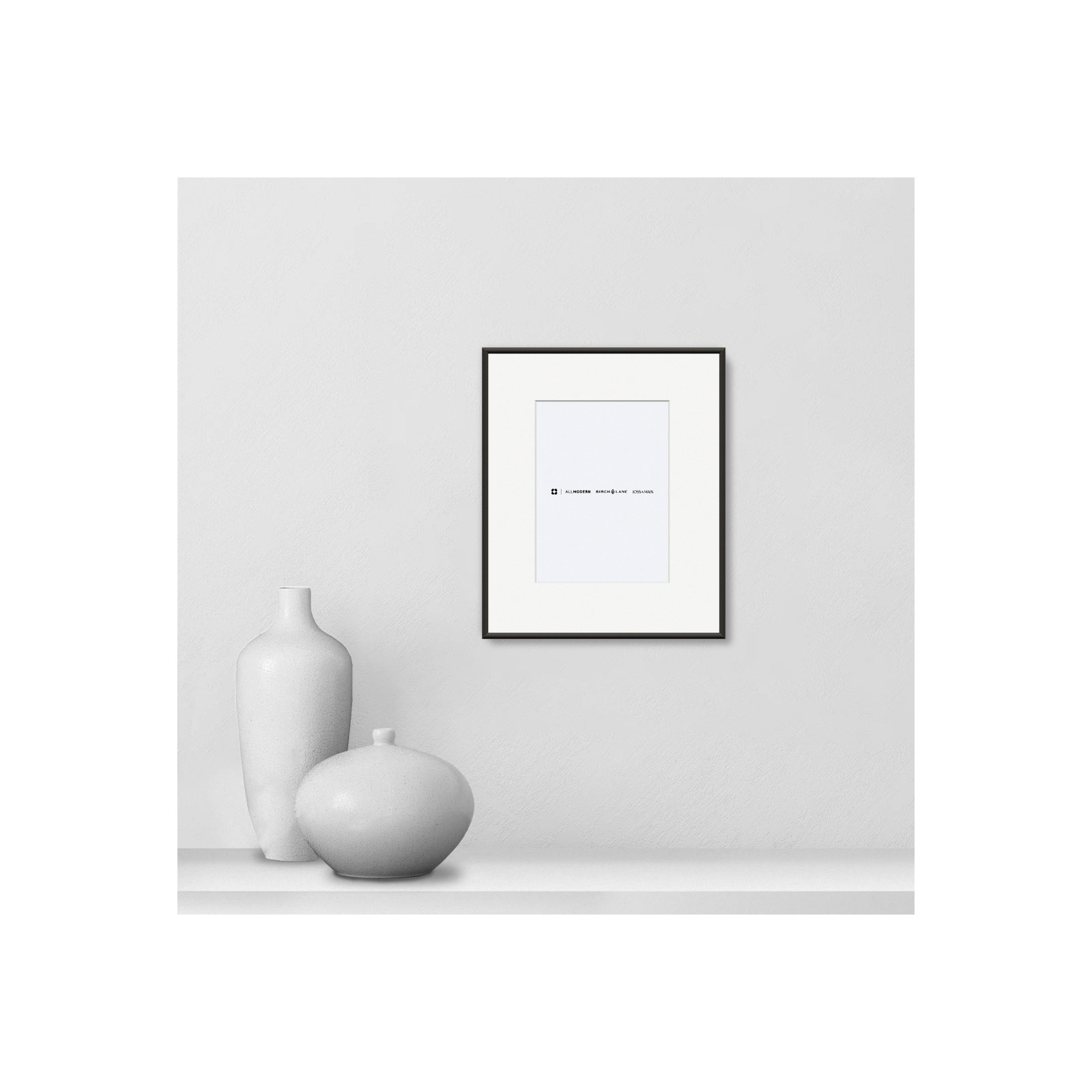 Feronia Metal Picture Frame with Mat, 5" x 7", Black