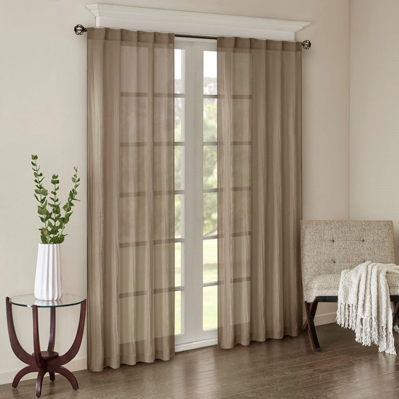 Paire de rideaux unis (2 pièces), Taupe, L 42,09 po x L 95,09 po