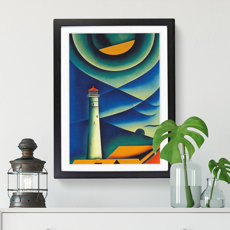 Lighthouse Impressionism Vol.2 - Picture Frame Print, Black, 64cm H x 46cm W x 2cm D