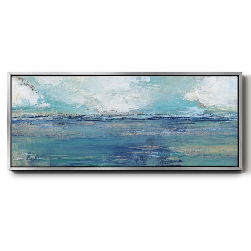 Oceans Away- Framed Canvas, 12" H x 30" W