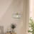 Modern Minimalist 1-Light Clear & Green Striped Glass Pendant Light-182296847