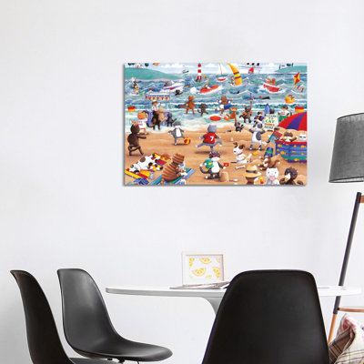 Beach Cats by Peter Adderley - Wrapped Canvas Gallery-Wrapped Canvas Giclée