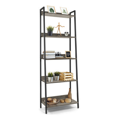 5 Tier Ladder Bookshelf, Bookcase Shelf Storage Rack Organizer, Multiple Color Options by CAPHAUS