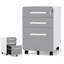Classeur mobile Bizoe gris à 3 tiroirs avec serrure, homologué BIFMA, coins arrondis pour bureau à domicile-1785524221